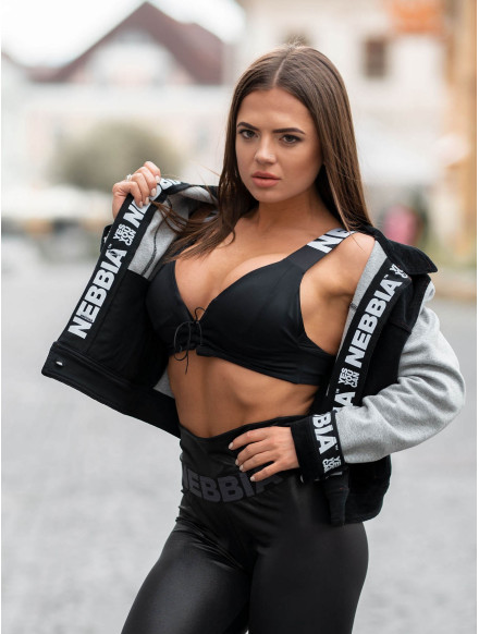 Reggiseno sportivo con i lacci N694 NERO NEBBIA 2