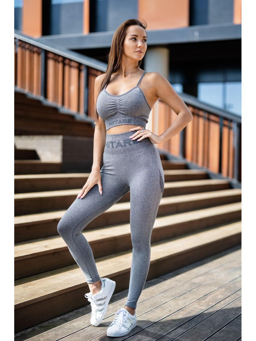 Leggings senza cuciture PUSH UP MAX K001 grigio scuro MITARE