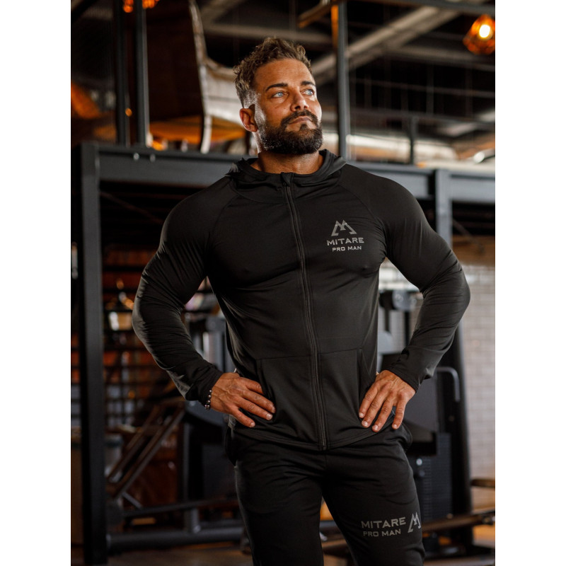 Felpa con cappuccio K085 nero MITARE PRO MAN