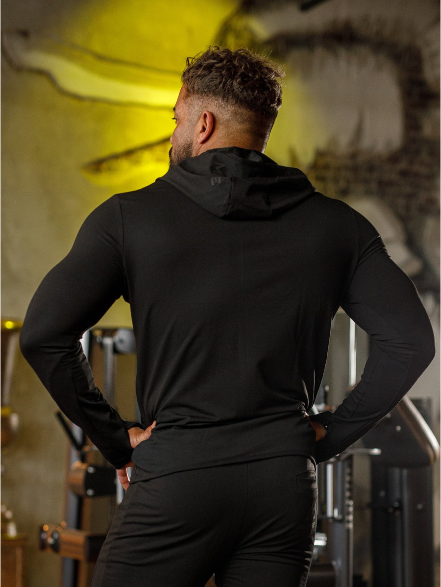 Felpa con cappuccio K085 nero MITARE PRO MAN