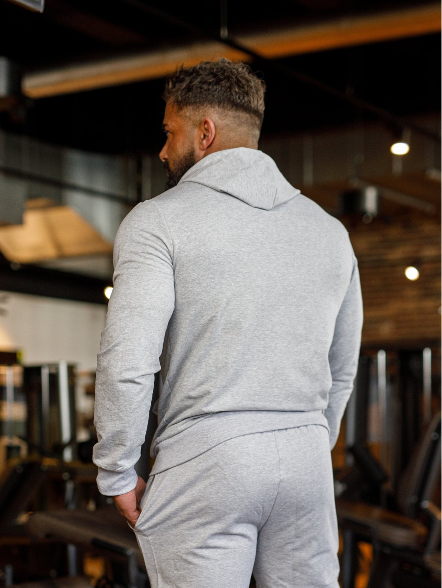 Felpa con cappuccio K088 grigio chiaro MITARE PRO MAN