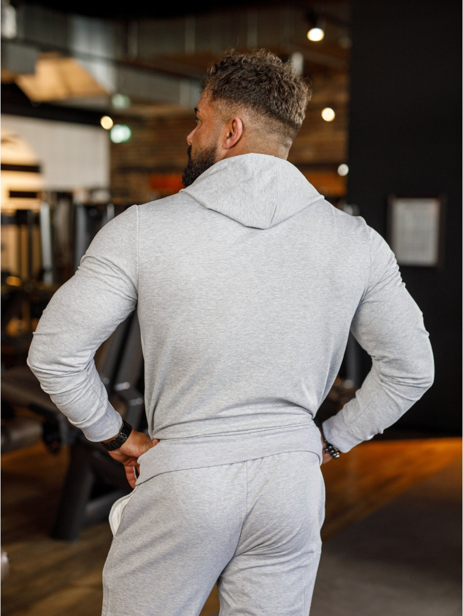 Felpa con cappuccio K088 grigio chiaro MITARE PRO MAN