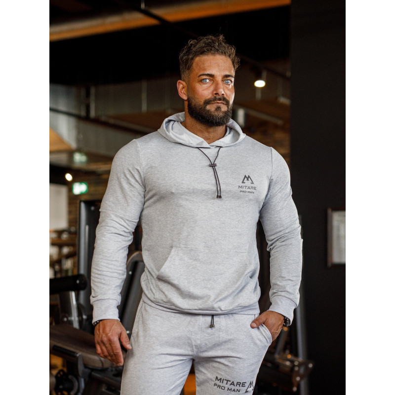 Felpa con cappuccio K088 grigio chiaro MITARE PRO MAN