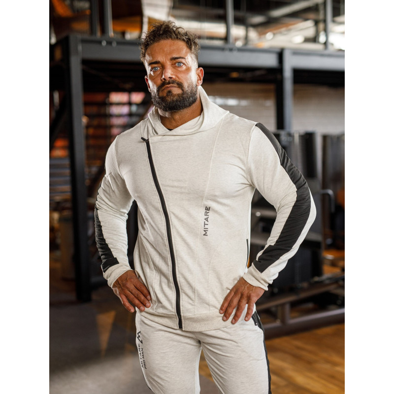 Felpa con cappuccio K097 grigio chiaro MITARE PRO MAN