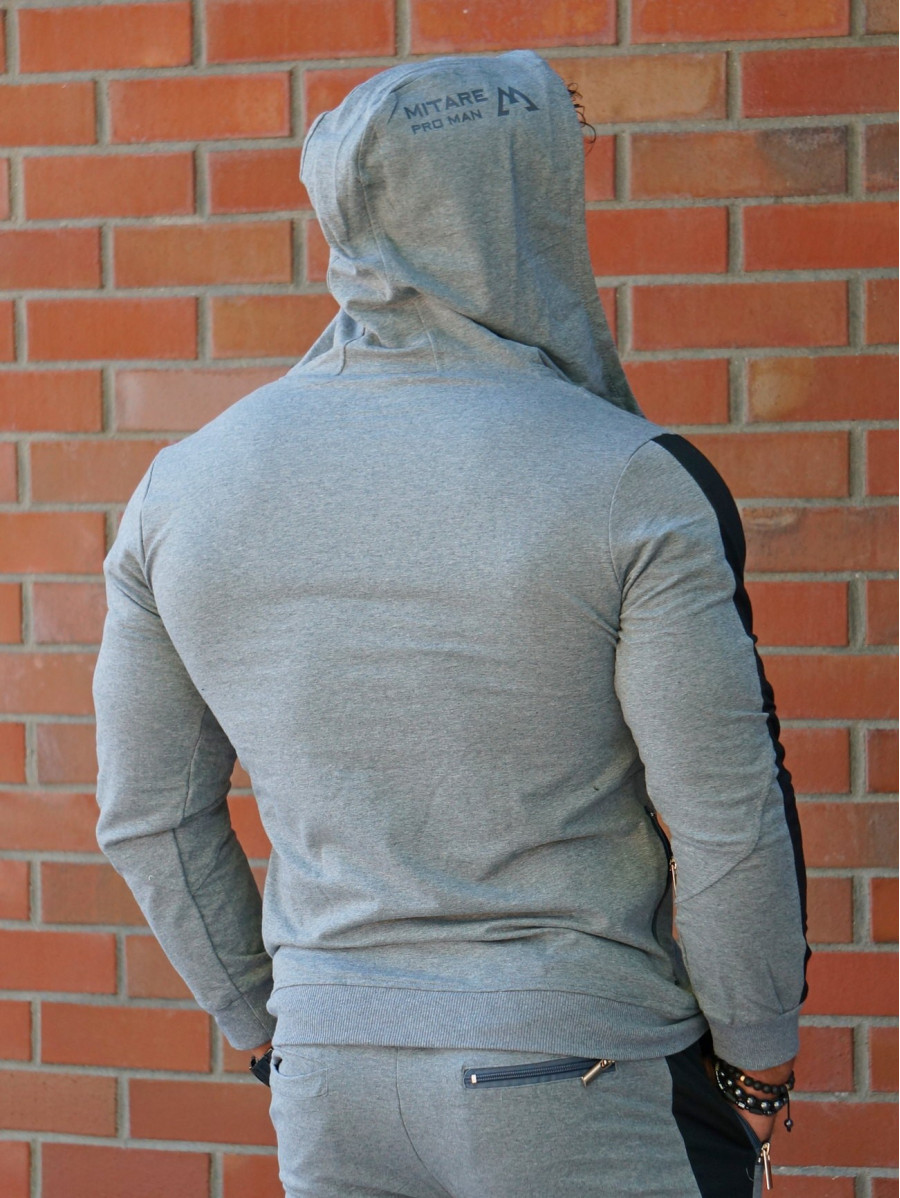 Felpa con cappuccio K097 gris oscuro MITARE PRO MAN