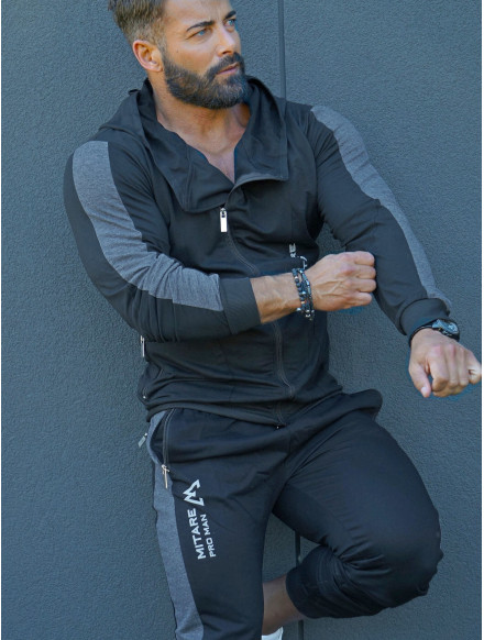 Felpa con cappuccio K097 nero MITARE PRO MAN