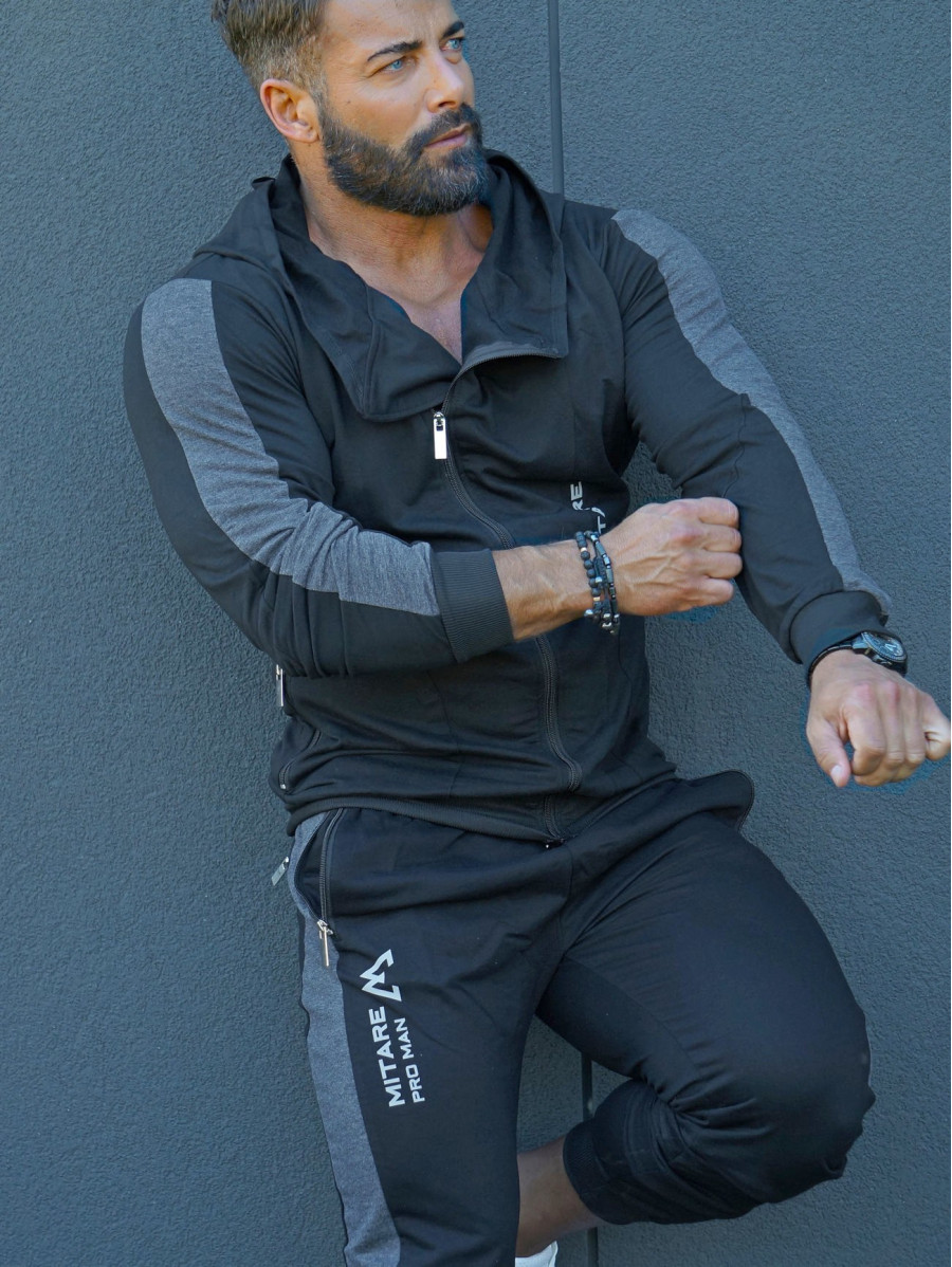 Felpa con cappuccio K097 nero MITARE PRO MAN