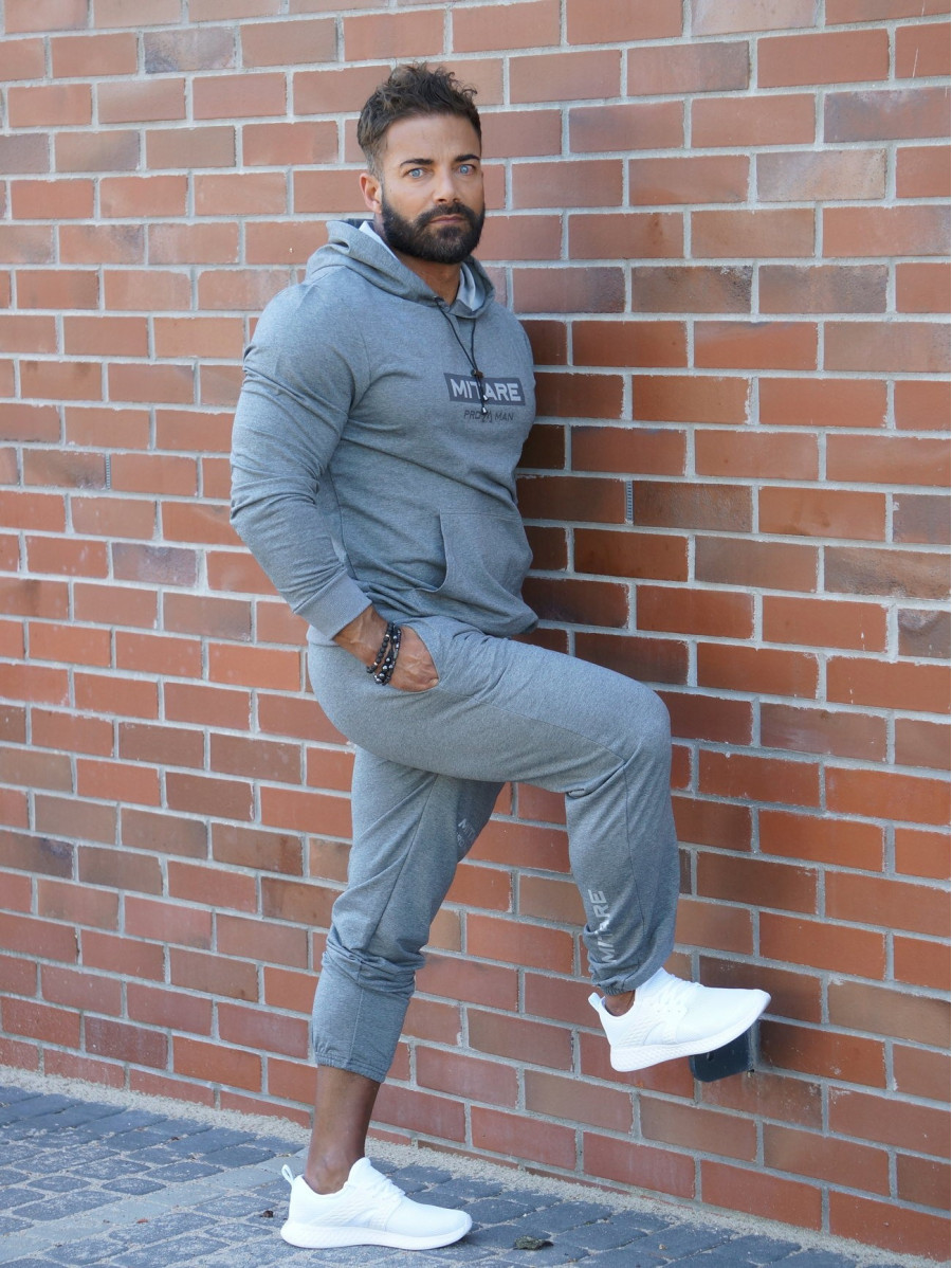 Felpa con cappuccio K103 grigio scuro MITARE PRO MAN