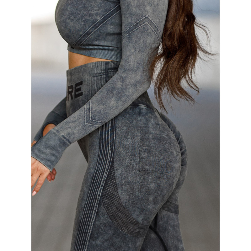 Leggings senza cuciture PUSH UP MAX MARBLE K111 nero MITARE