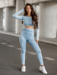 Top corto senza cuciture PUSH UP MAX MARBLE K110 blue jeans MITARE