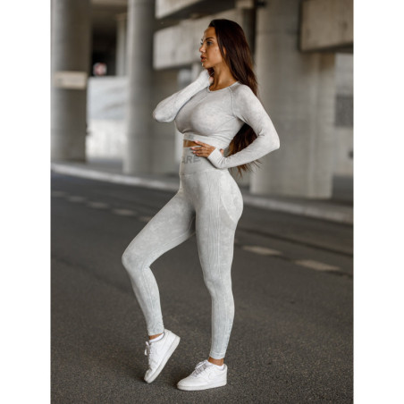 Leggings senza cuciture PUSH UP MAX MARBLE K111 grigio chiaro MITARE