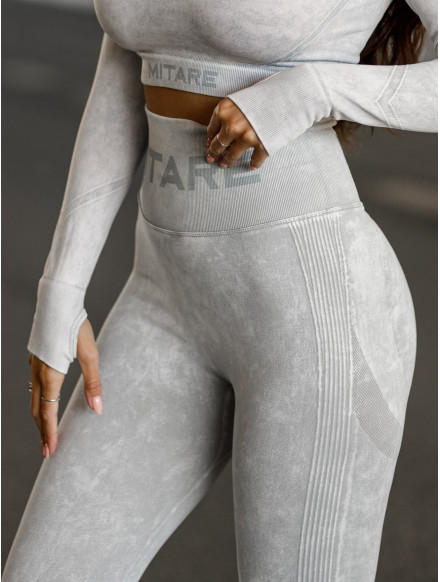 Leggings senza cuciture PUSH UP MAX MARBLE K111 grigio chiaro MITARE 2