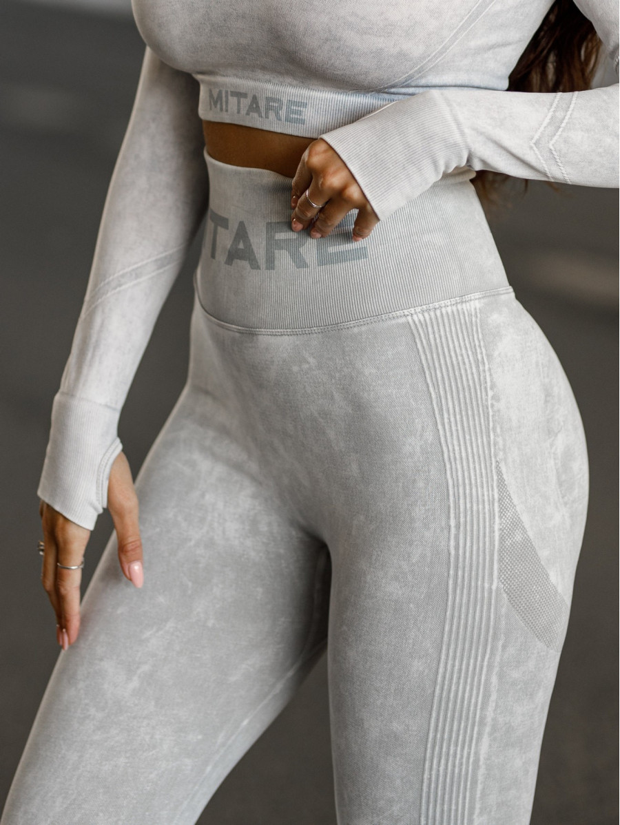 Leggings senza cuciture PUSH UP MAX MARBLE K111 grigio chiaro MITARE