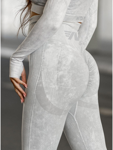 Leggings modellanti snellenti PUSH UP MAX MARBLE K111A grigio chiaro MITARE