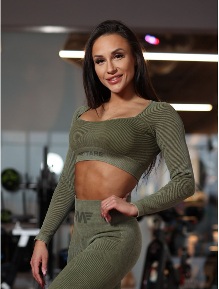 Top corto senza cuciture DREAM K107 verde MITARE