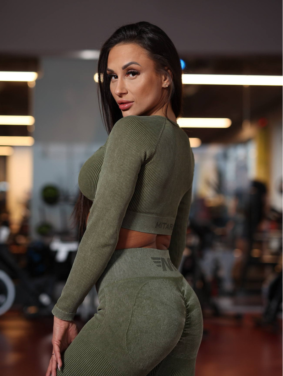 Top corto senza cuciture DREAM K107 verde MITARE