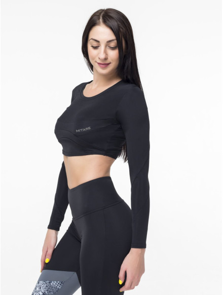 Crop Top manica lunga SWEET K026 nero MITARE