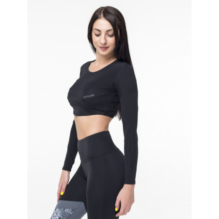 Crop Top manica lunga SWEET K026 nero MITARE