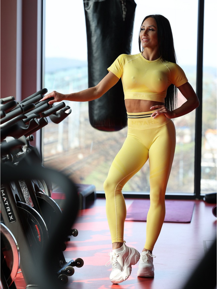 Leggings senza cuciture SLIM PUSH UP K078 giallo MITARE