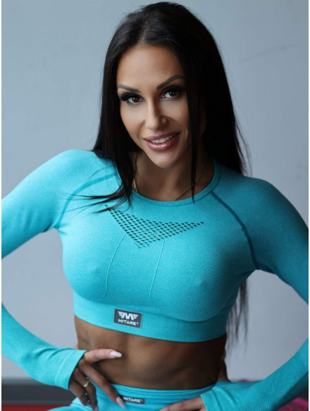 Crop top HYPNOTIZE K129 turchese MITARE